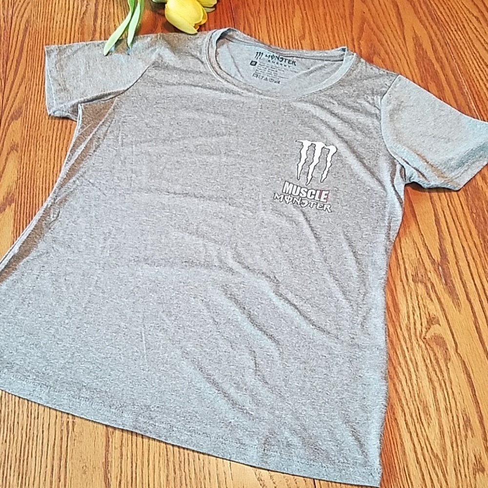 Ladies Monster Short Sleeve Gray Shirt - Ladies Small